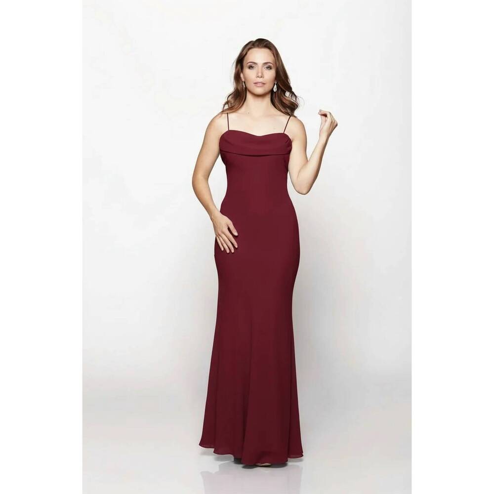 NEW LAST DRESS flowing muse gown in burgundy